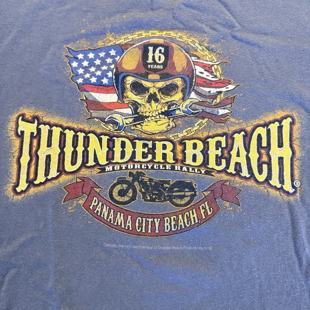 Thunder Beach 2014 Panama City Beach FL Motorcycle Rally Skull T Shirt 3XL‎ - Picture 2 of 6